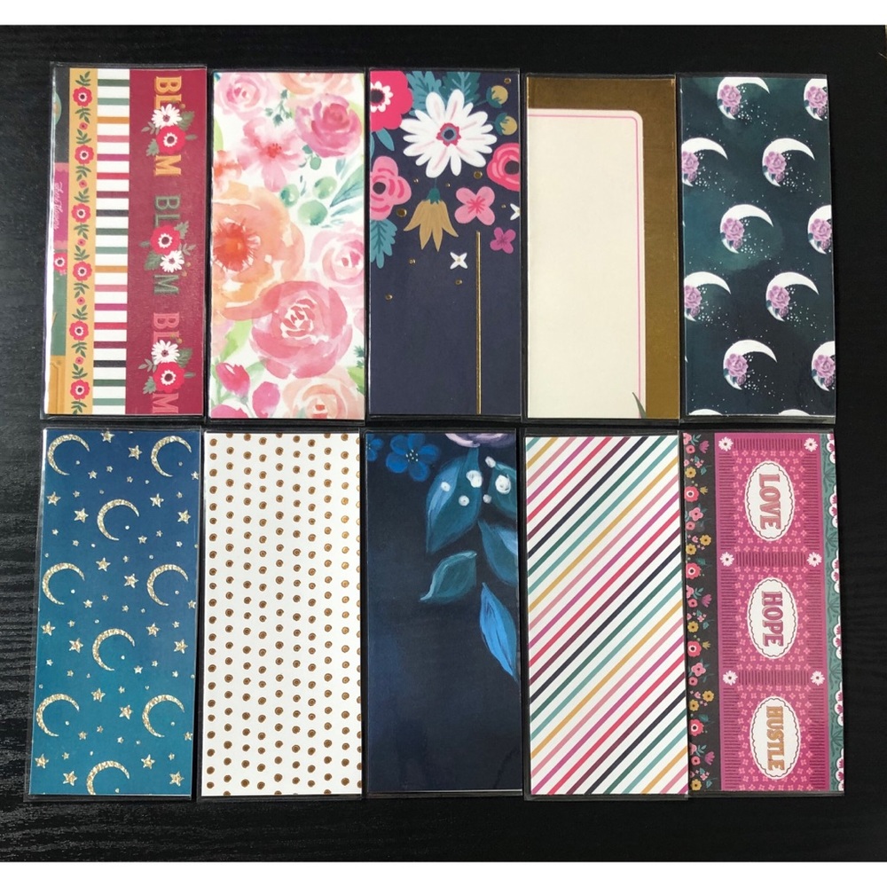 10 laminated cash envelopes